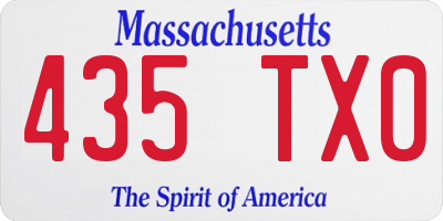 MA license plate 435TX0