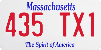 MA license plate 435TX1