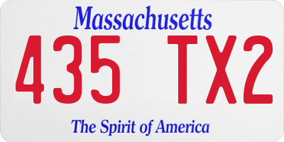 MA license plate 435TX2