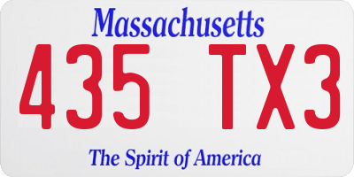 MA license plate 435TX3