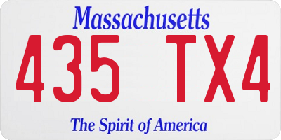 MA license plate 435TX4