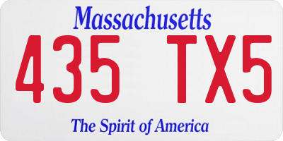 MA license plate 435TX5