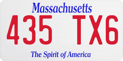 MA license plate 435TX6