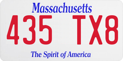 MA license plate 435TX8