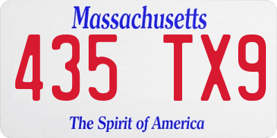 MA license plate 435TX9