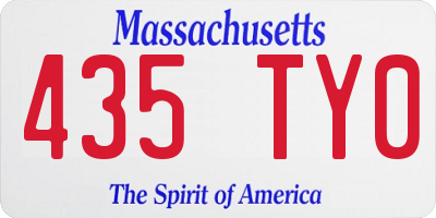 MA license plate 435TY0