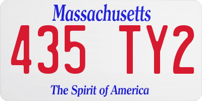 MA license plate 435TY2