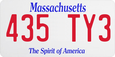 MA license plate 435TY3