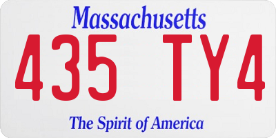 MA license plate 435TY4