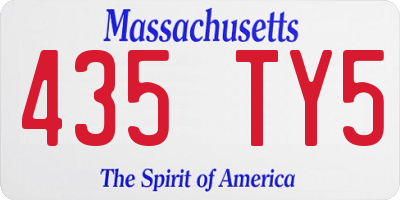 MA license plate 435TY5
