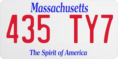 MA license plate 435TY7