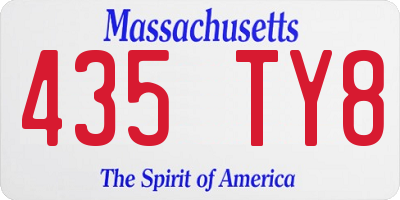 MA license plate 435TY8