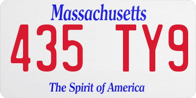 MA license plate 435TY9