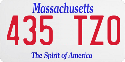 MA license plate 435TZ0