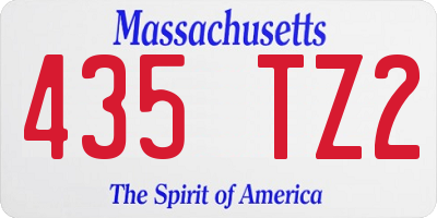 MA license plate 435TZ2