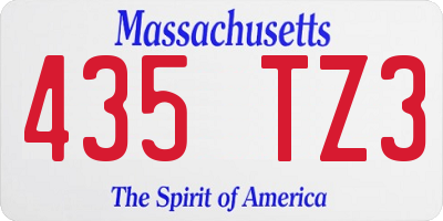 MA license plate 435TZ3