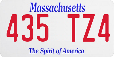MA license plate 435TZ4