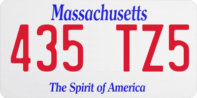 MA license plate 435TZ5