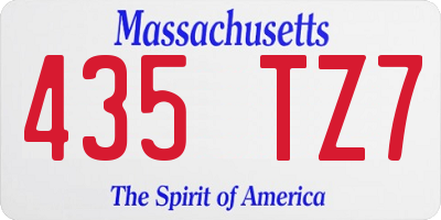 MA license plate 435TZ7