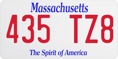 MA license plate 435TZ8
