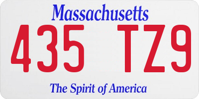 MA license plate 435TZ9