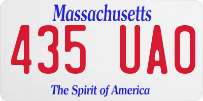 MA license plate 435UA0