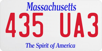 MA license plate 435UA3
