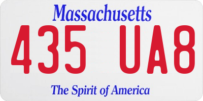 MA license plate 435UA8