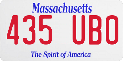 MA license plate 435UB0