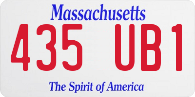 MA license plate 435UB1