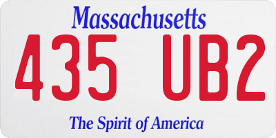 MA license plate 435UB2