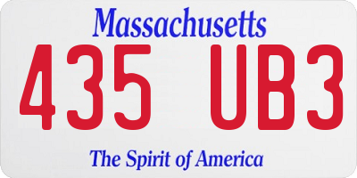 MA license plate 435UB3