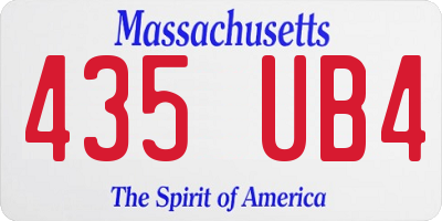 MA license plate 435UB4