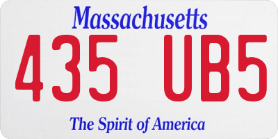 MA license plate 435UB5