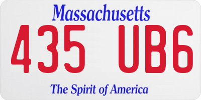 MA license plate 435UB6