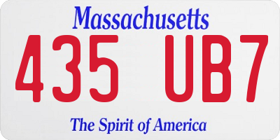MA license plate 435UB7