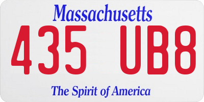 MA license plate 435UB8