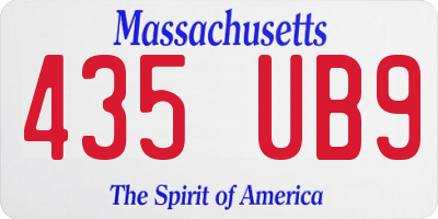 MA license plate 435UB9