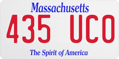 MA license plate 435UC0