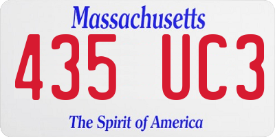 MA license plate 435UC3