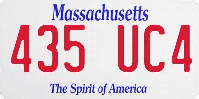 MA license plate 435UC4