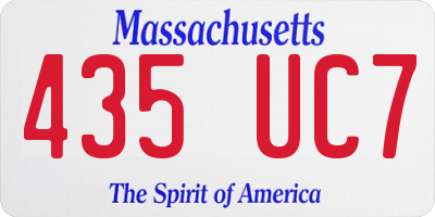 MA license plate 435UC7
