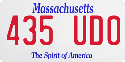 MA license plate 435UD0