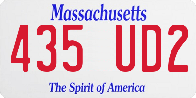 MA license plate 435UD2