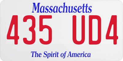 MA license plate 435UD4