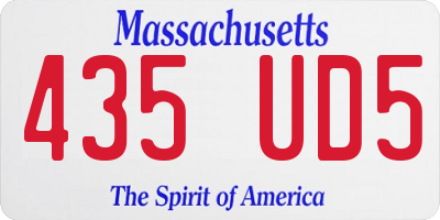 MA license plate 435UD5