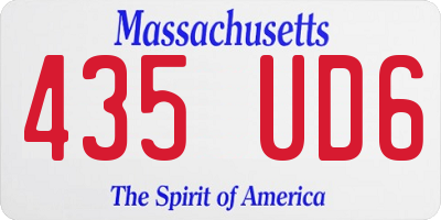 MA license plate 435UD6
