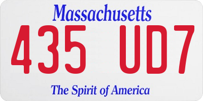 MA license plate 435UD7