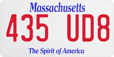 MA license plate 435UD8