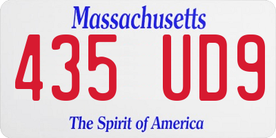 MA license plate 435UD9